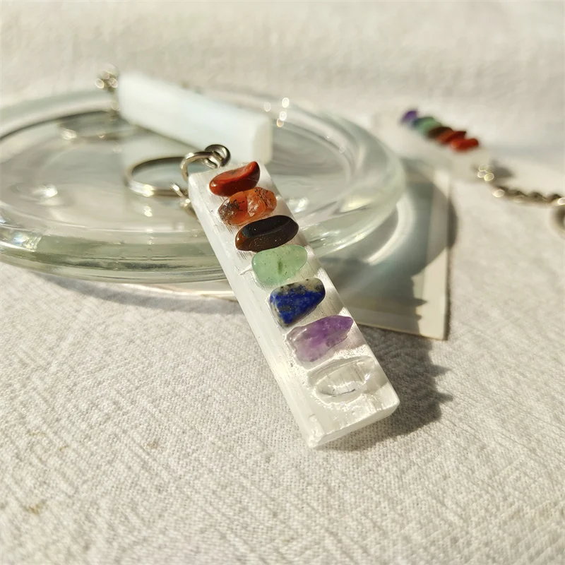 

Камни в виде чипсов селенита, подвеска, драгоценные камни, украшение рейки