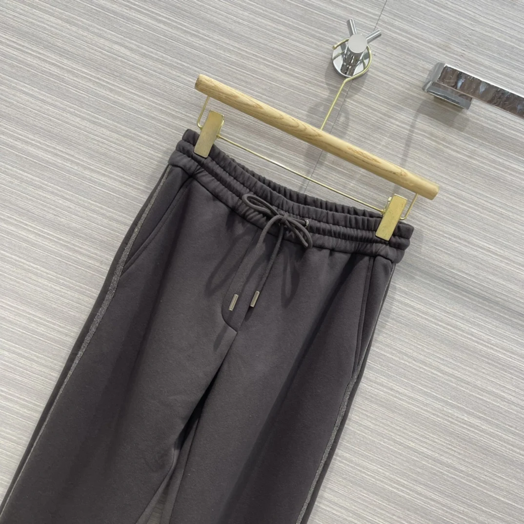 

High-end Side Chain Sport Pants for Women Slim Straight Pants Top Quality 3D Cut Elastic High Waist Sport Pants Lady Winter 2021