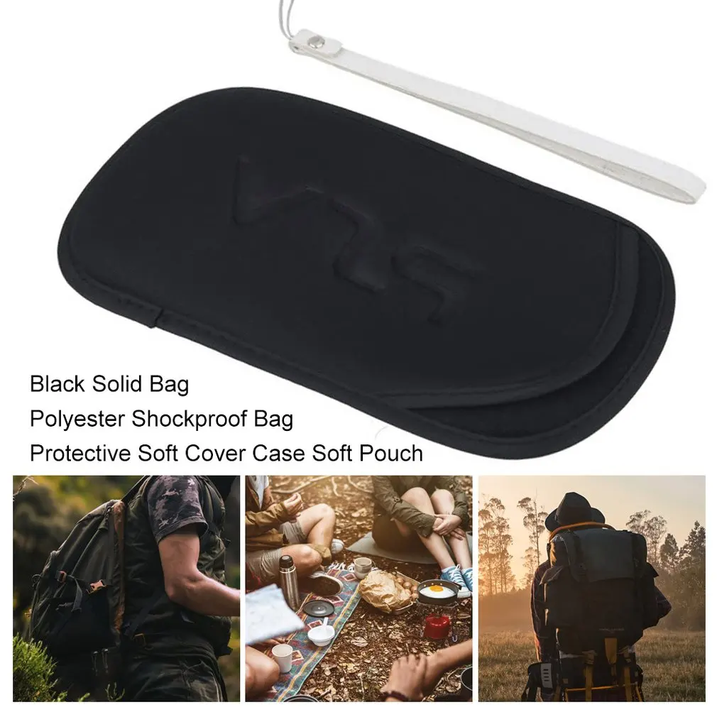 

Unisex Black Solid Bag Polyester Shockproof Bag Protective Soft Cover Case Soft Pouch with Lock Buttonfor PS Vita PSV ONLENY