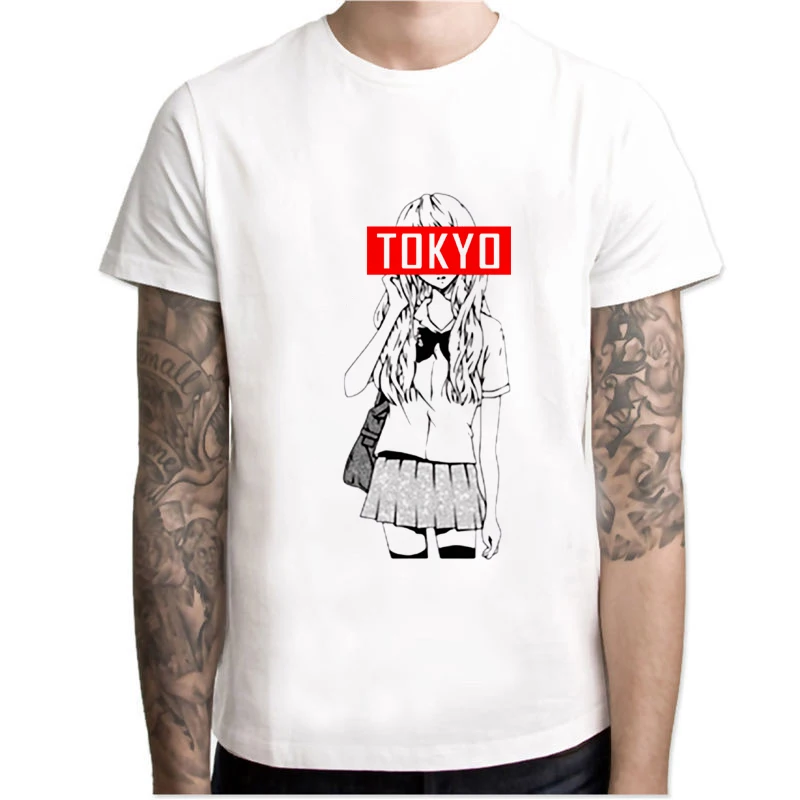 Новинка 2020 Мужская футболка с принтом для девочек аниме женская уличная мангой