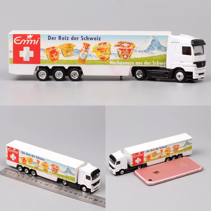 Темно-синий 1/87 Scale Mini Small Germany Advertising AD Media container Cargo trailer tow Truck Diecasts& Toy Vehicles model Cars souvenir - Цвет: Темно-синий