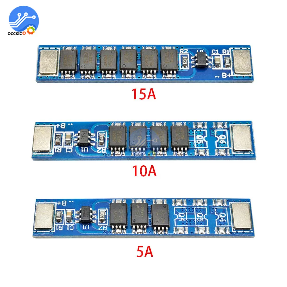 Защитная плата BMS 1S 5A 10A 15A 3 7 V 18650 заряда литиевой батареи 3MOS 4MOS 6MOS PCM защита от