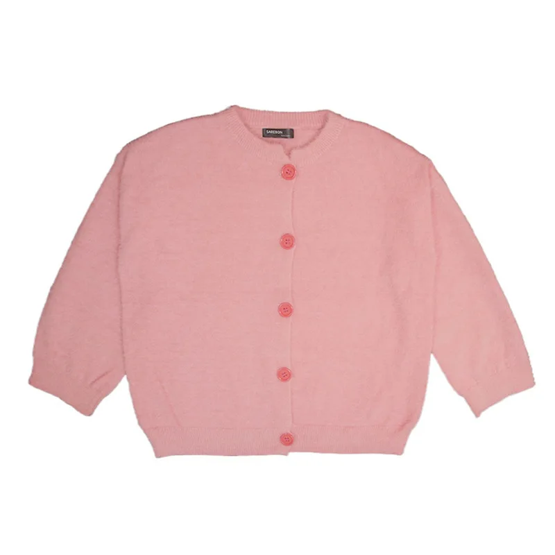 

Large Size Autumn and Winter Pink Short Hong Kong Style Cardigan Sweater Coat Women Loose Retro Wear BF Lazy Fashion Ins