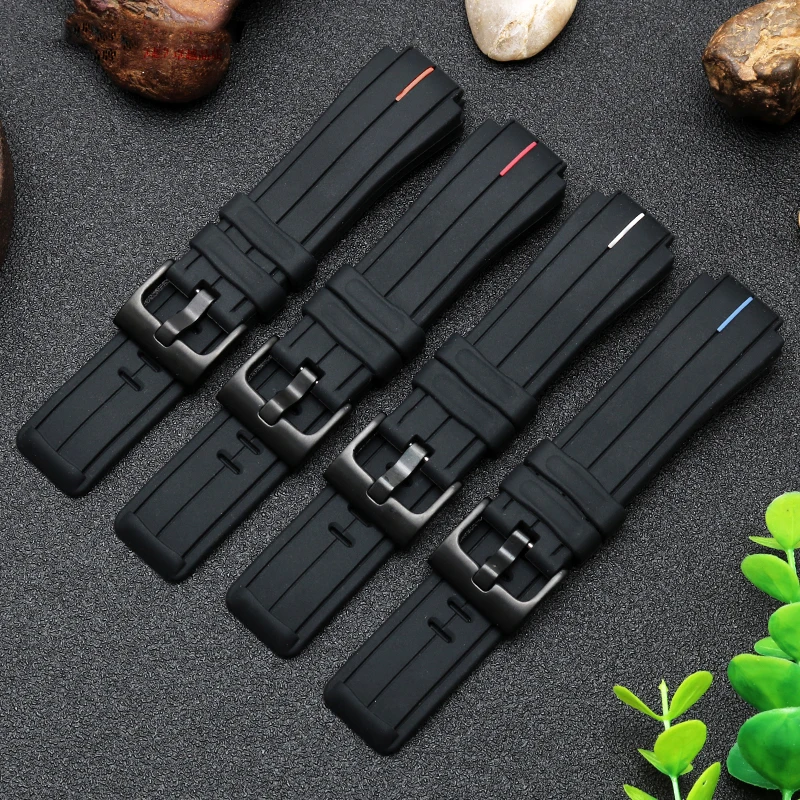 high quantity rubber watchband for timex WATCHT2N720 T2N721 TW2T76300 black Waterproof silicone sports strap 28*16mm