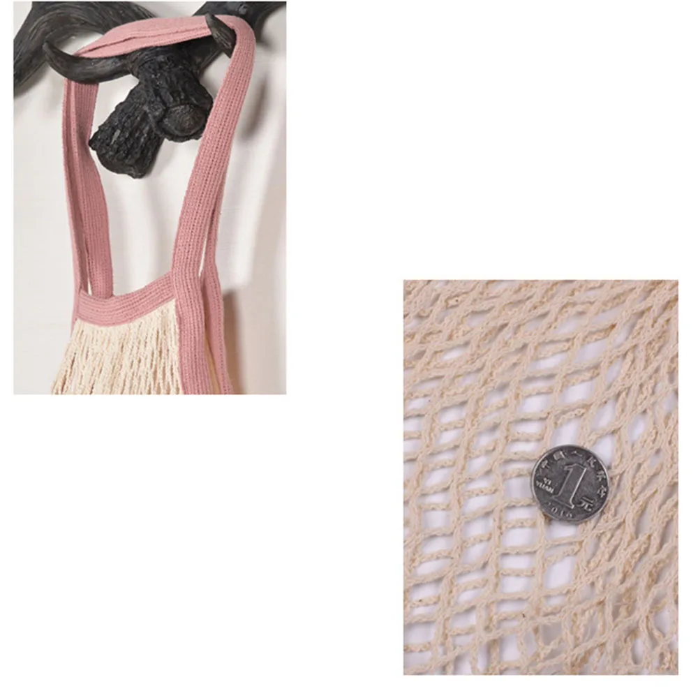 New Mesh Shopping Bag Reusable String Fruit Storage Handbag Totes Women Shopping Mesh Net Woven Bag Shop Grocery Cotton Bag