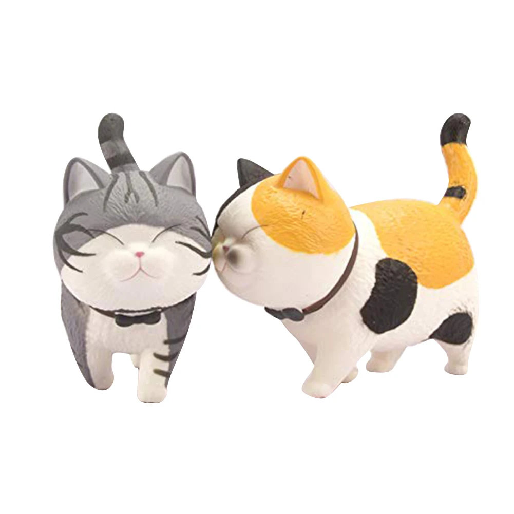 9Pcs Cute Rotary Cartoon Doll Cat Toy Desktop Ornament Cake Decor Kids Gift Lifelike Dolls Realistic Simulation Decoration | Дом и сад