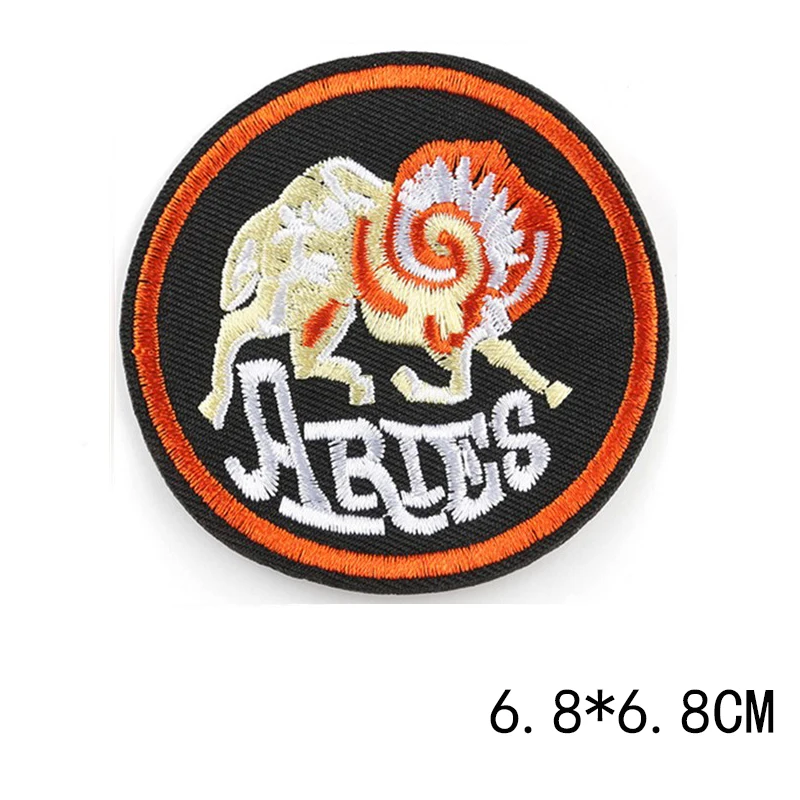 Двенадцать созвездий на одежде термонаклейки для одежды круглая вышивка пальто