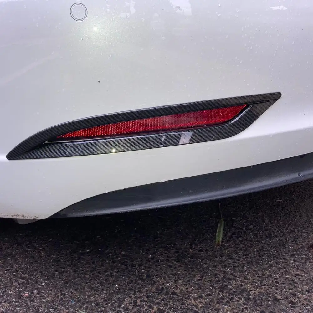 Matte Carbon fiber For Tesla Model 3 Rear fog lamp decorative frame Taillight protective cover Modified accessories decoration | Автомобили