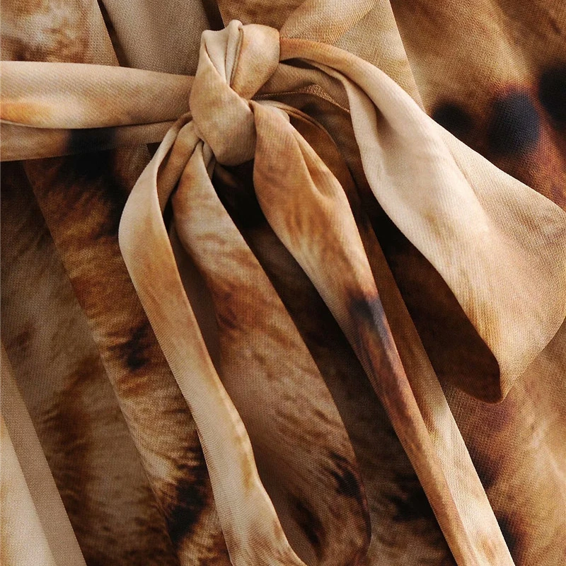 Женское винтажное платье Evfer с животным принтом элегантное желтое длинное