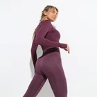 Комплект Спортивный Женский, бесшовный, с длинным рукавом, леггинсы
