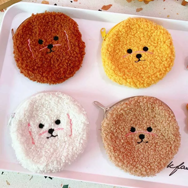 Новый милый длинный плюшевый Кошелек для монет с изображением облаков и медведей