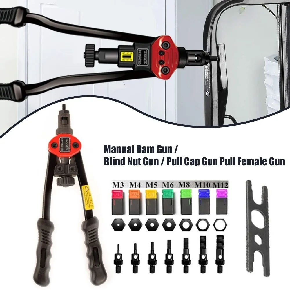 

New BT605 Rivet Nut Tool Manual Insert Nut M3/M4/M5/M6/M8/M10/M12 Heavy Hand Riveting Tool Auto Car Accessories Household