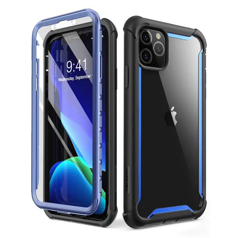 Blue Для iPhone 11 Pro Max чехол 6,"( выпуск) i-BLASON Ares полный корпус Прочный Прозрачный бампер крышка со встроенной защитной пленкой - Цвет: Blue