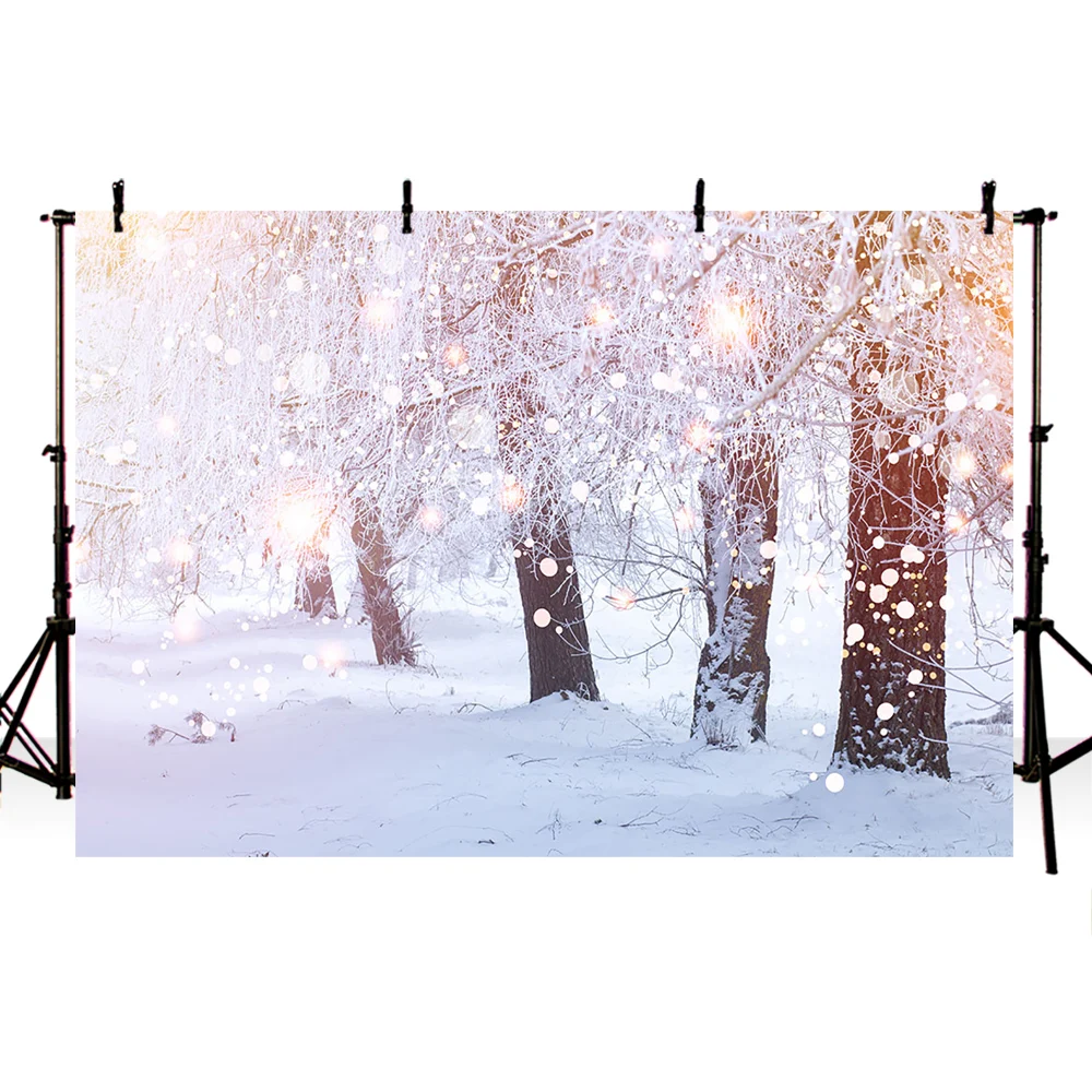 Белоснежный фон для фотосъемки Блестящий боке фотостудии Зимняя Страна Чудес
