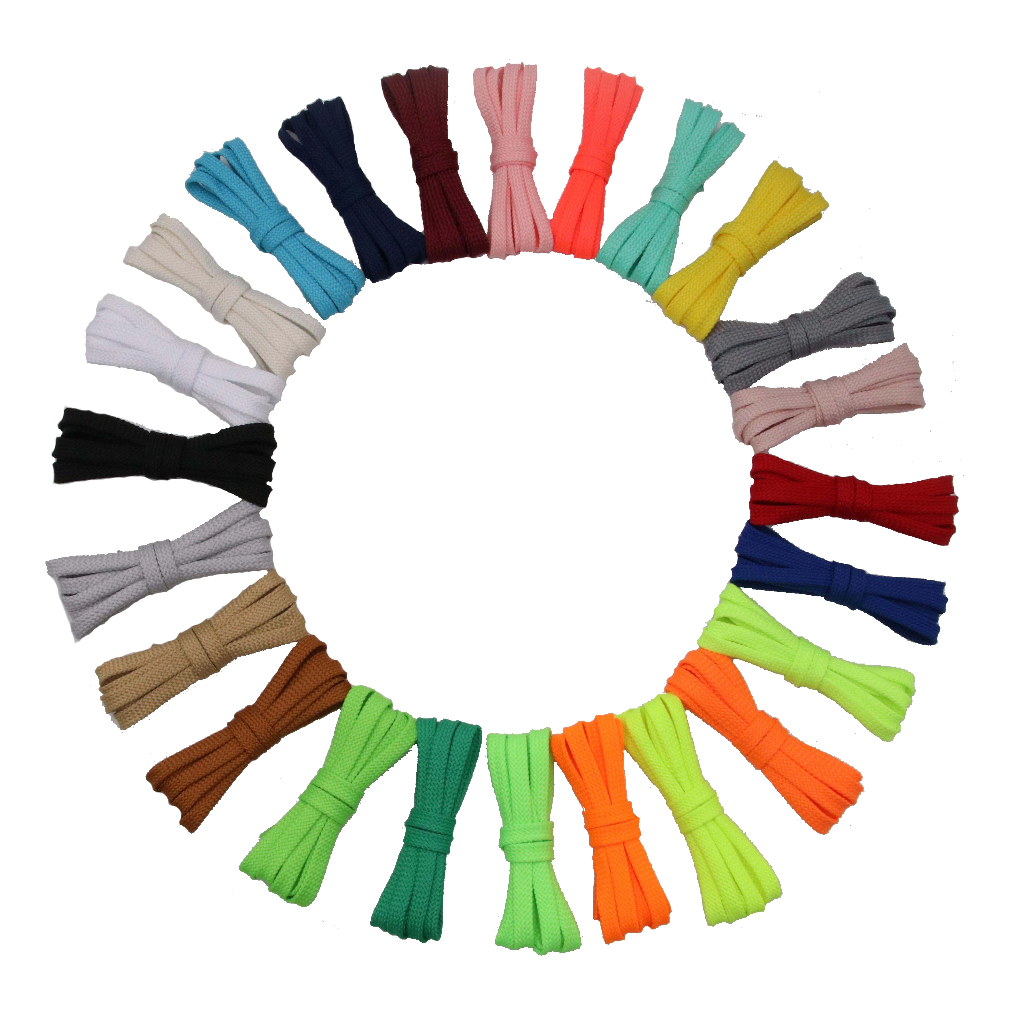 

Weiou Laces New Fashion Shoelaces 7MM Flat Colorful Solid Polyester Shoe Laces Non Fading All-Match Unisex Sneaker Bootlaces