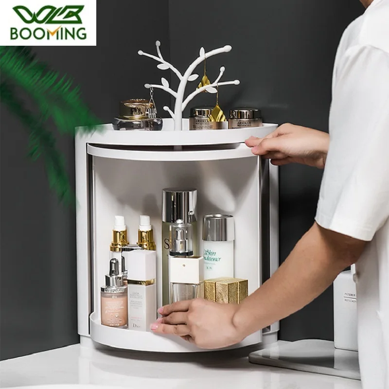 WBBOOMING Ванная комната 90 градусов угловой органайзер для макияжа пластиковый