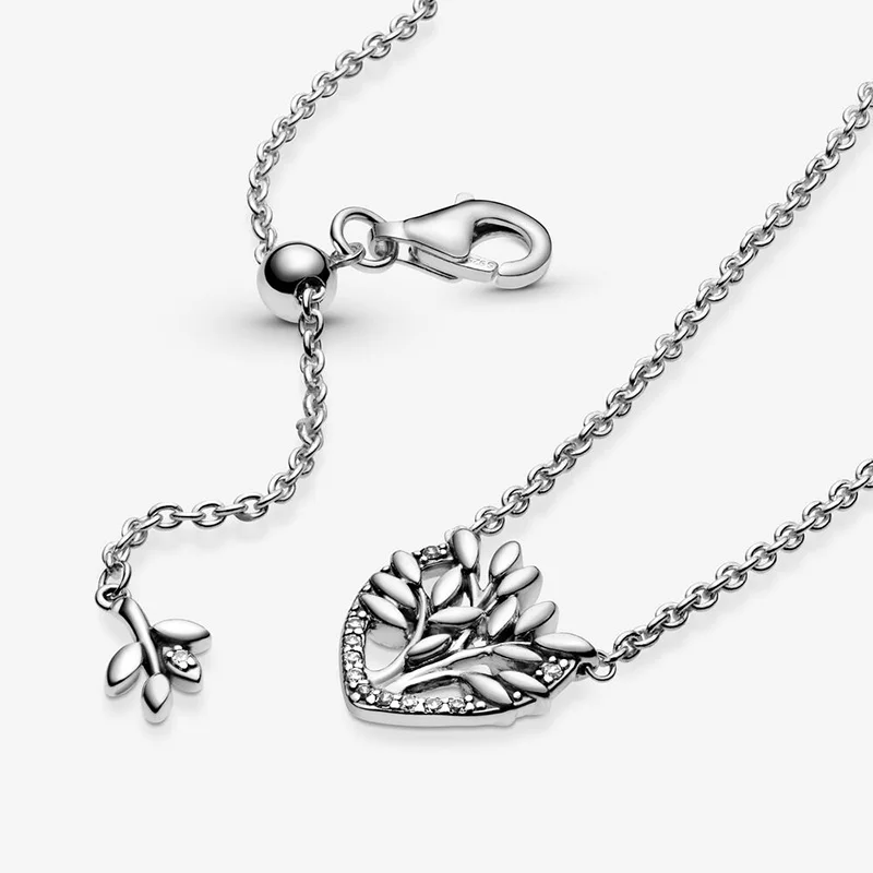 

2021 New 925 Sterling Silver Life Tree Necklace Zirconium Inlaid Love Necklace For Women Brand Original Necklace Jewelry Gift