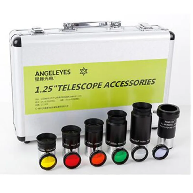 Окуляр Angeleyes в комплекте PLOSSL PL7.5mm PL15mm PL25mm PL32mm PL40mm 3X Barlow Lens 1 25 Inch Sun Moon Filter с футляром