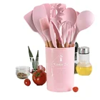 1911 шт розовый Силиконовый деревянный Тернер, ложка для супа, лопатка, щетка, скребок, паста, сервер, яйцо, мясорубка, кухонные инструменты, кухонная посуда