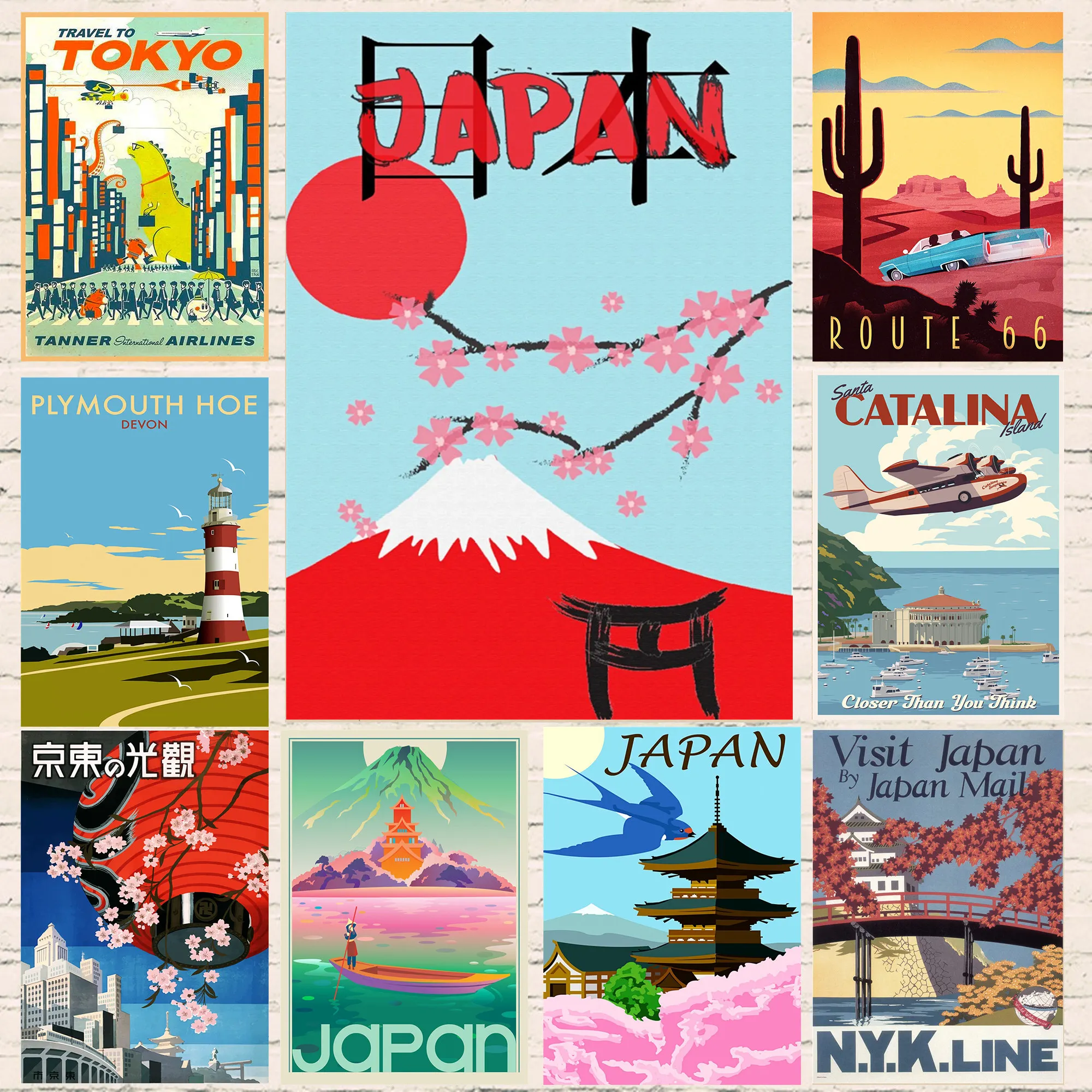 Рекламный постер города Токио винтажный фотообои и печать картин для дома