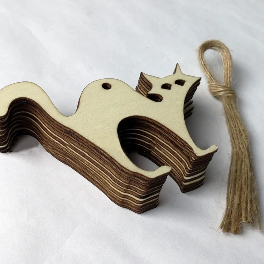 10 шт. Хэллоуин деревянные фишки трюк или лечения тарелки в форме букв доска кошка