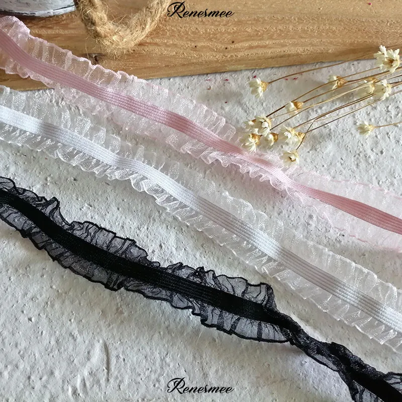 5 м двухстороннее розовое черное эластичное кружево отделка Аксессуары шифон