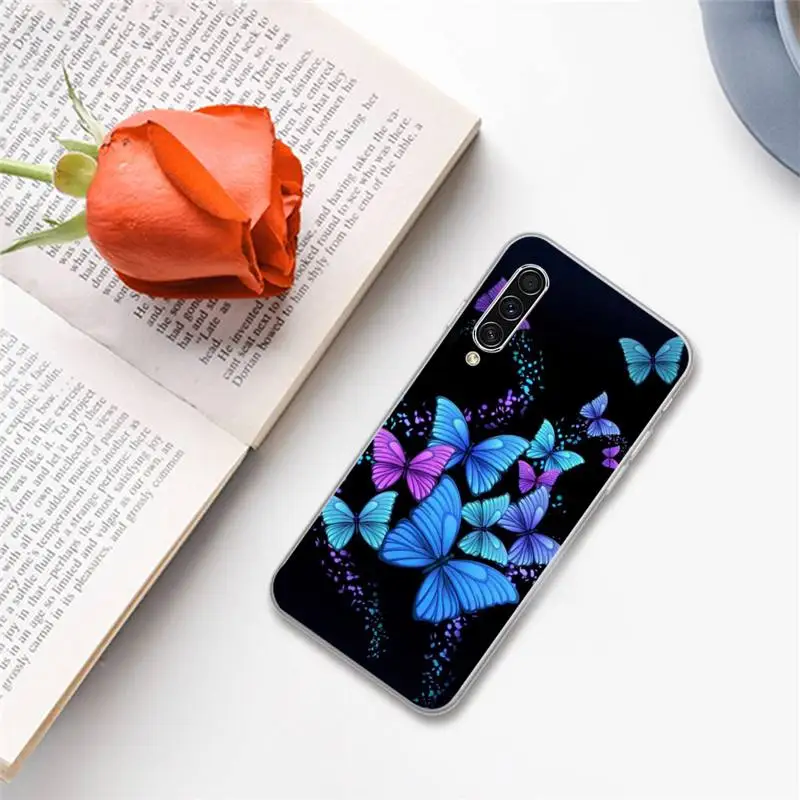 

Colorful Lilies butterfly cute animal Phone Case For Samsung A S M Note 9 10 20 fe 21 71 30 ultra plus 5g 11 31 51 s