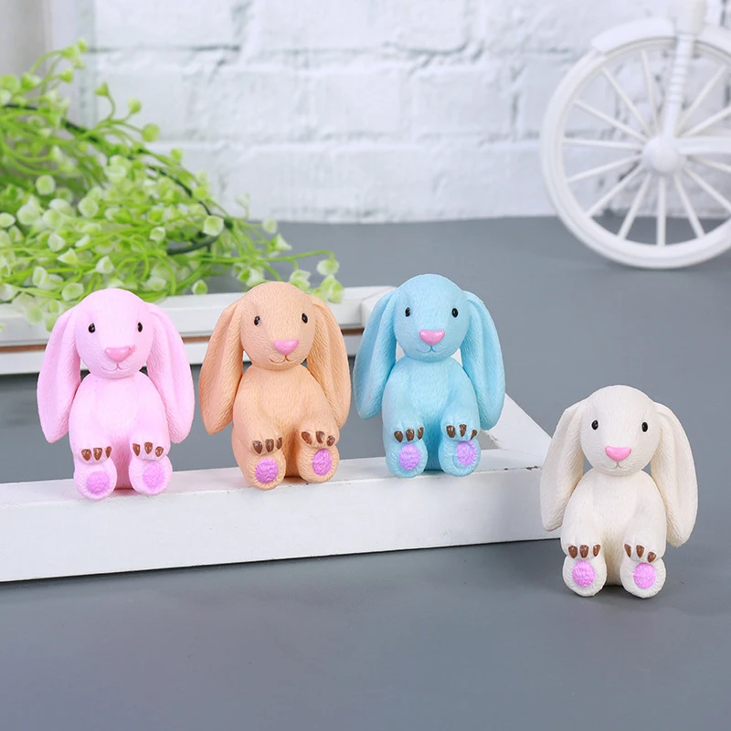 4 шт Kawaii талисман мультфильм белый розовый синий желтый кролик длинные уши Кролик