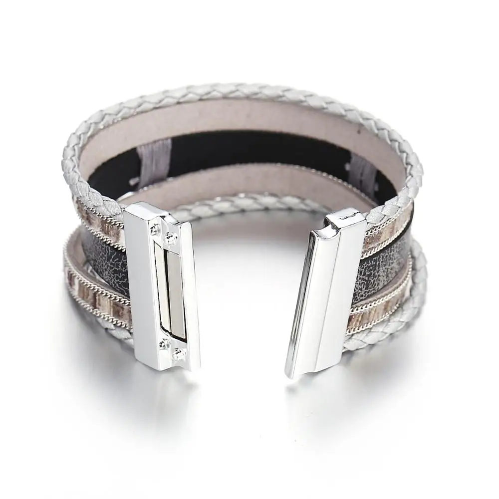 Богемный ручной браслет из сплава с листьями мужской модный многослойный