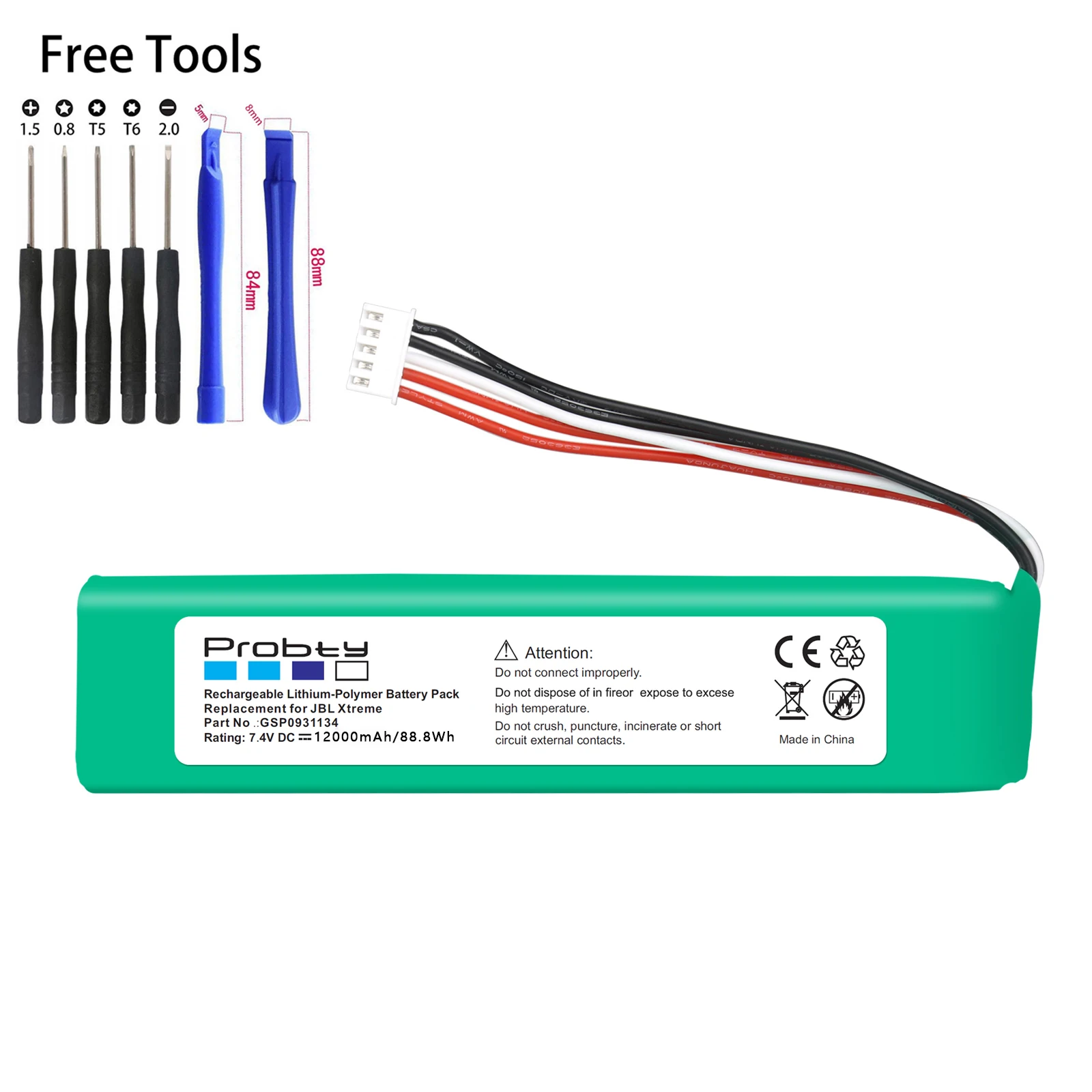 Перезаряжаемая литий-ионная батарея GSP0931134 7 4 В 12000 мАч для JBL XTREME Bluetooth колонки с