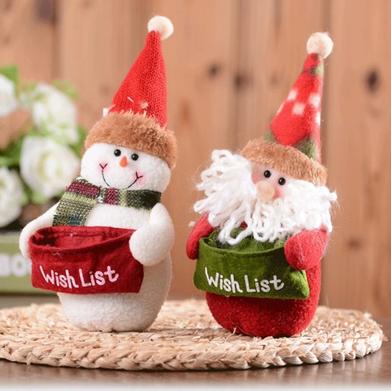 

8 дюймов моющиеся игрушечные фигурки Санта/снеговик для оконного дисплея G2AE