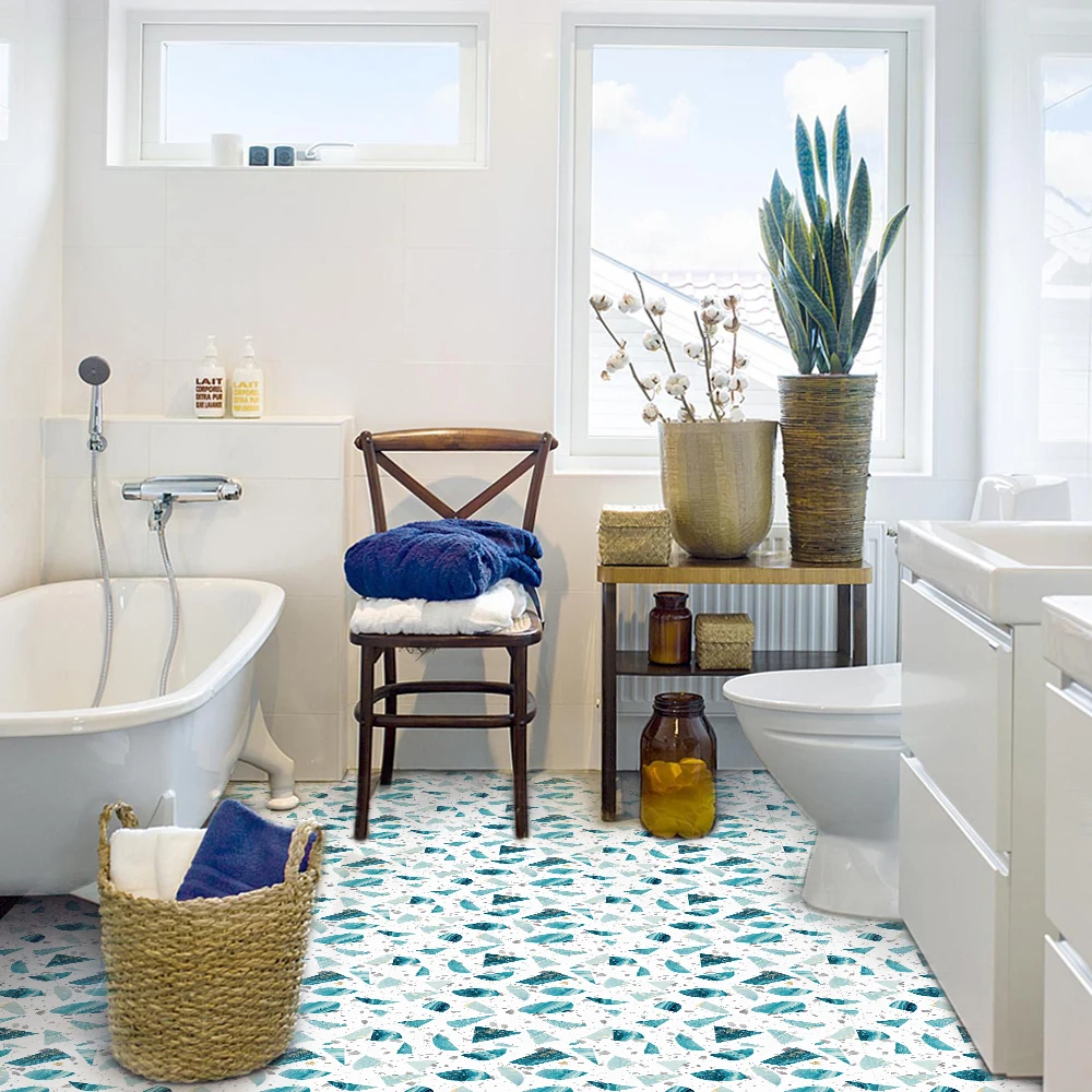 

Terrazzo Flooring Decoration Self-adhesive PVC Adhesive-Free Waterproof Floor Sticker DZ22 Floor stickers decorative floor reno