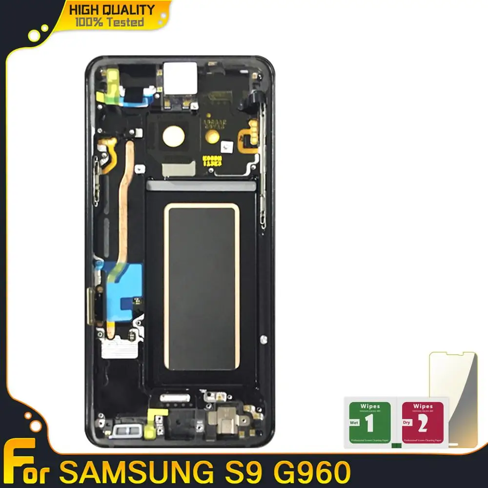 100% New LCDs For Samsung Galaxy S9 G960 G9600 G960F LCD With Frame Display Screen Touch Digitizer Replacement Assembly | Мобильные