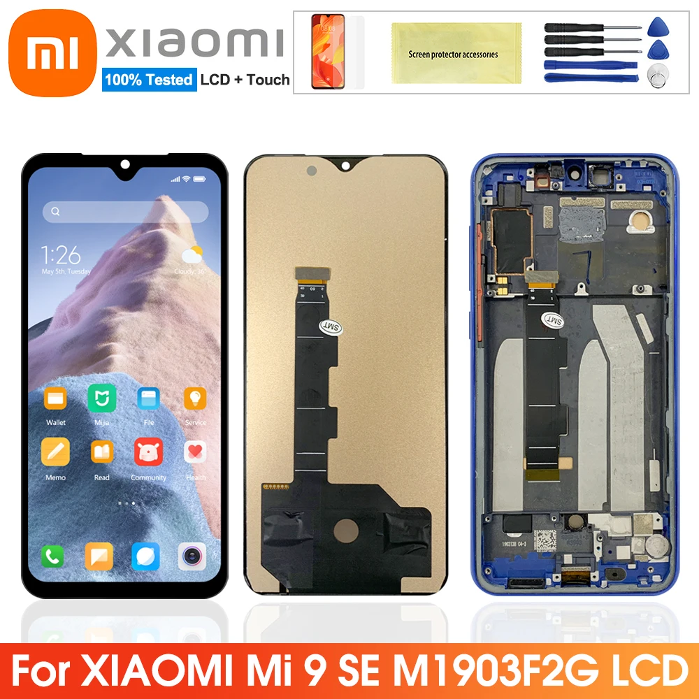 Pantalla LCD TFT de 5,97 pulgadas para Xiaomi Mi 9 SE, montaje de digitalizador con pantalla t&aacute;ctil con marco para Xiaomi Mi 9se-0