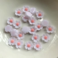 60pcs resin flowers white pink flatback cabochon scrapbook craft wedding decoration diy rhinestones decorate
