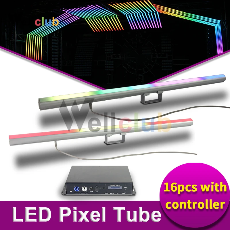 16 шт. с контроллером RGB настенная шайба светодиодная Пиксельная трубка Dmx бар светильник индивидуальное управление пиксельный сценический светильник Dj Бар светильник