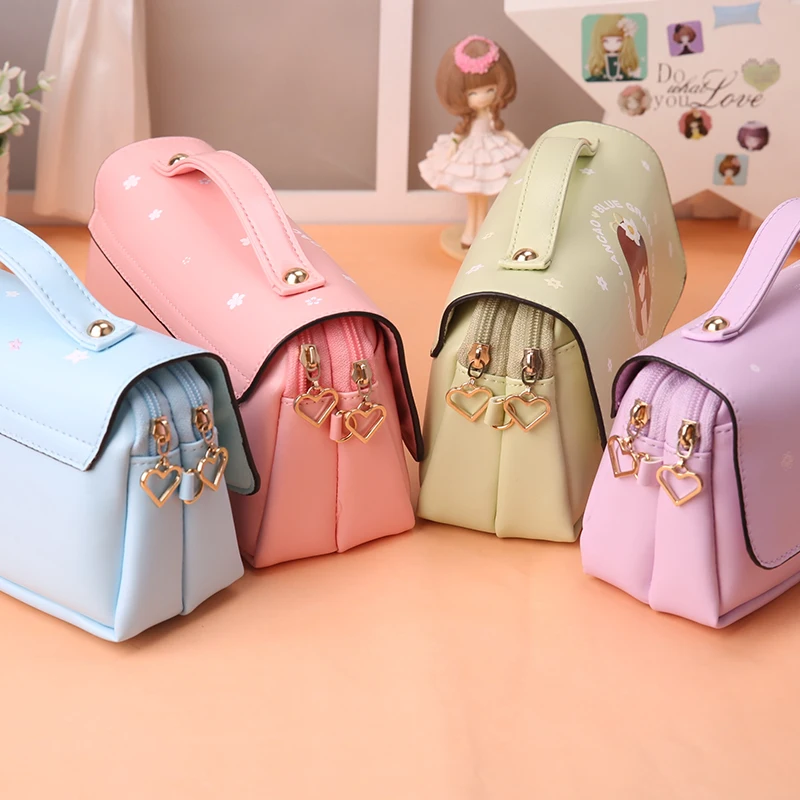 Корейский милый школьный пенал с цветочным рисунком для девочек вместительный