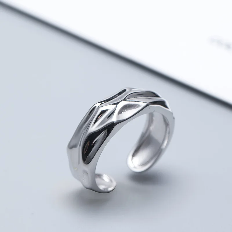 Необычное геометрическое кольцо для женщин 100% Стерлинговое Серебро 925 пробы