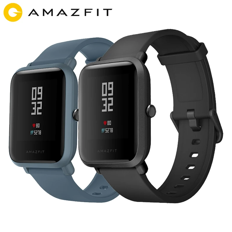 black add blue Смарт-часы Huami Amazfit Bip Lite 2 с глобальной версией,, Xiaomi, gps, 45 дней, батарея, глонесс, Смарт-часы с частотой сердечных сокращений - Цвет: black add blue