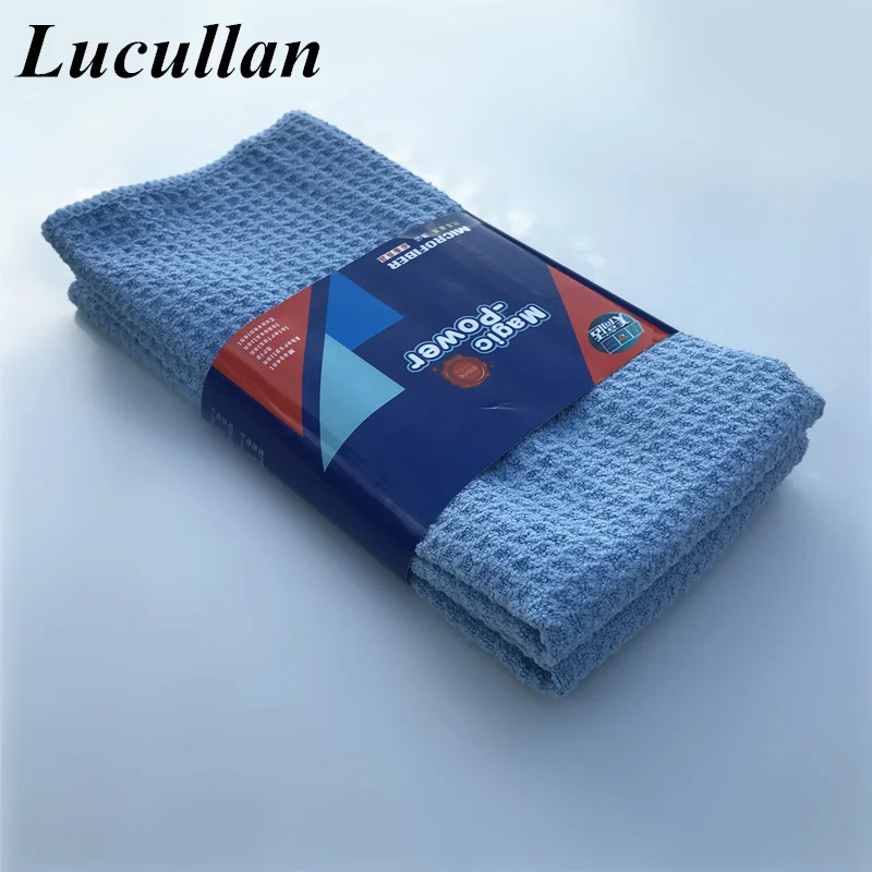 Lucullan Magic Мощность супер поглощающей Вафельная Ткань 30X40 см 380GSM микрофибровое полотенце для Стекло Краски и интерьера