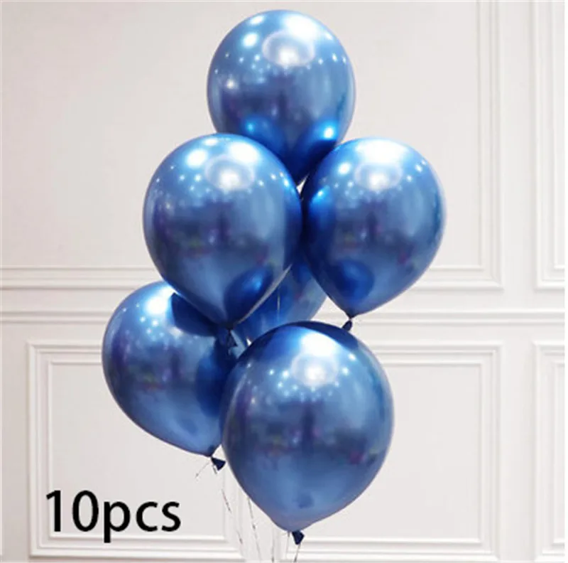 Смешанные металлические латексные воздушные шары с синим и мраморным агатом 10