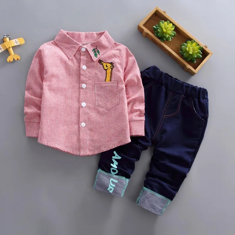 Style 1-Pink IENENS/комплект детской одежды из 2 предметов для маленьких мальчиков рубашка для маленьких мальчиков+ штаны, костюмы комплект одежды с галстуком-бабочкой для малышей, спортивные костюмы - Цвет: Style 1-Pink