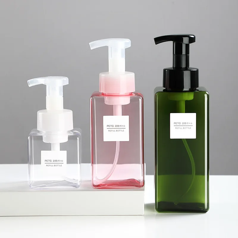 

Refillable 450ml Foaming Soap Dispenser Foam Pump Bathroom Sink Shower Gel Shampoo Facial Cleanser Refill Mousse Blister Bottle