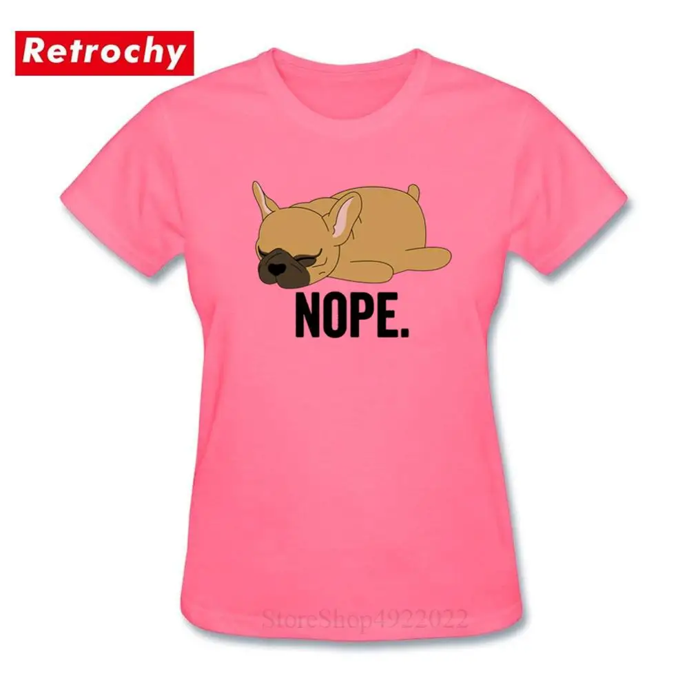 Забавная футболка Fawn Lazy French Bulldog забавная Женская хлопковая Футболка Nope Not Today