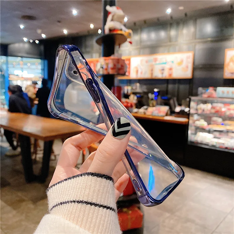 

Phone Case For iPhone 12 Pro Max 11 XS Max XR X 7 8 Plus 12 Mini Camera Protection Transparent Clear Plating Soft TPU Back Cover