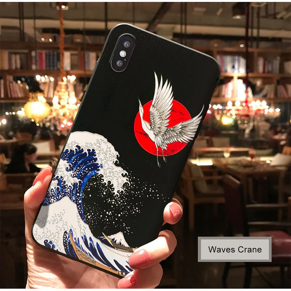 3D картина морская волна Телефон чехол для iPhone 7 6s 8 XR XS Plus китайский стиль пара 11 Pro