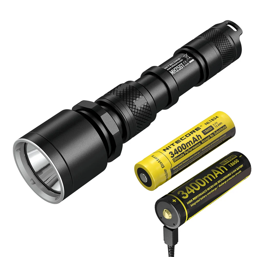 NITECORE MH25GT тактический фонарик USB Непосредственно Зарядка CREE XP-L HI V3 max 1000LM луч бросок 452 м Открытый спортивный факел - Испускаемый цвет: MH25GT NL1834 1834R