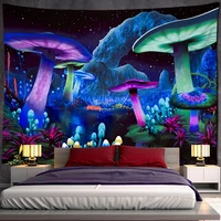 fairytale dreamy mushroom tapestry psychedelic carpet bohemian home decor witchcraft hippie kids room decor wall tapestries