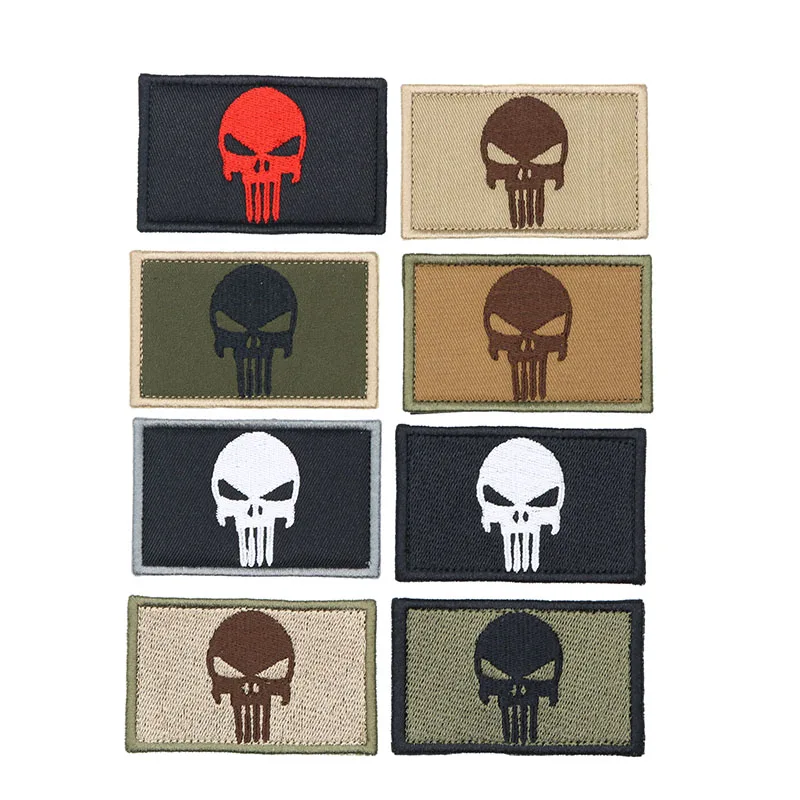 

Embroidery Stickers Skull Embroidery Cloth Standard Armband Stripes Badge Set Backpack Badge Bandage Decal