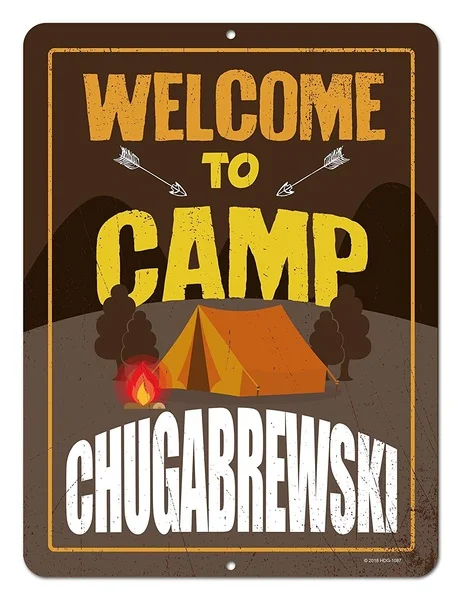 

Подарки Honey Dew, Забавный Логотип для кемпинга, добро пожаловать в Chugabrewski, новый жестяной Декор 20X30